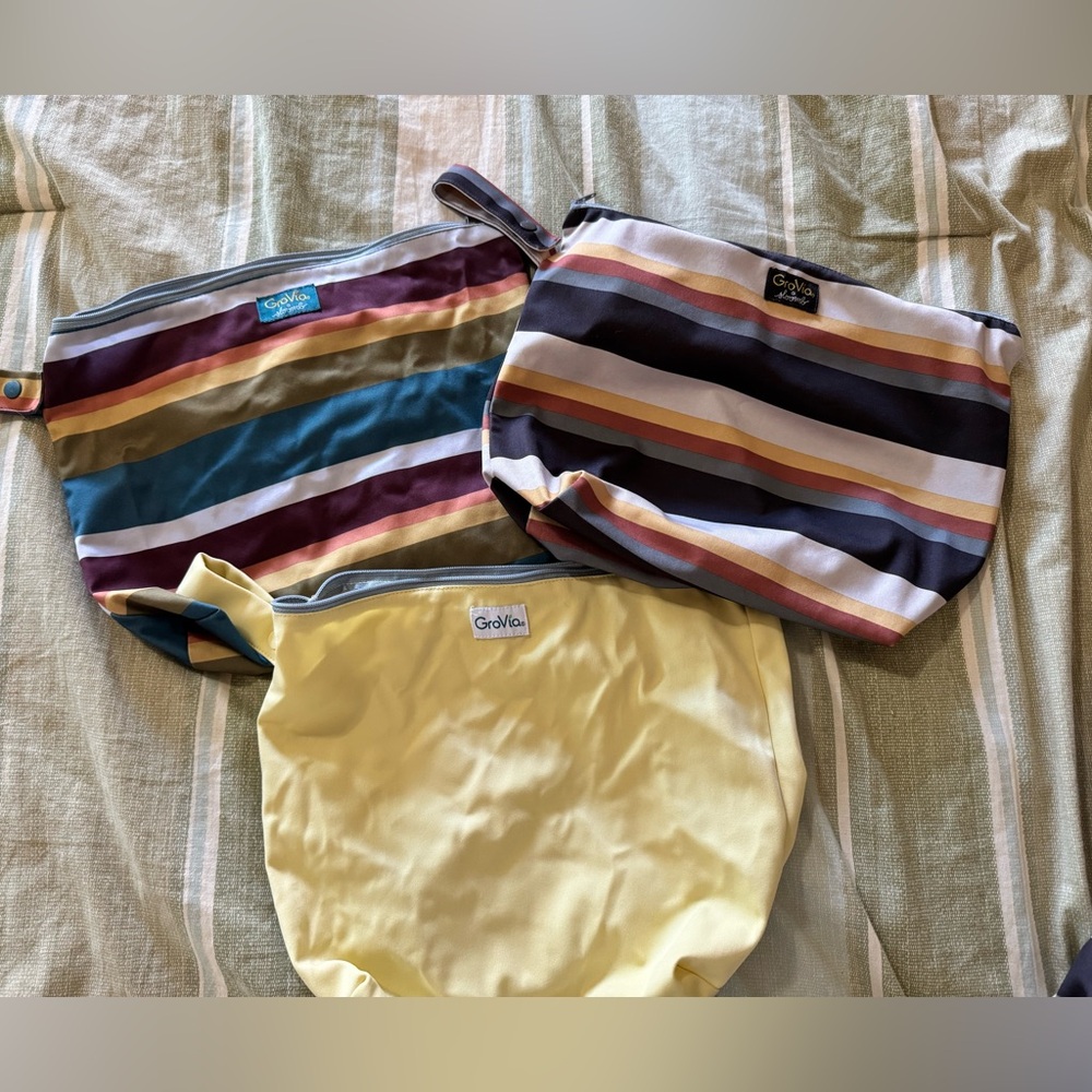 Lot of 3 GUC GroVia cloth wet bags
